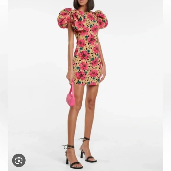 ROTATE Birger Christensen Ruby Floral-Print
Puff-Sleeve Mini Dress 38 - Picture 4 of 7